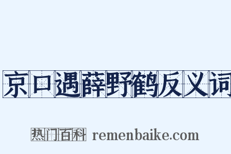 京口遇薛野鹤反义词是什么意思的图片